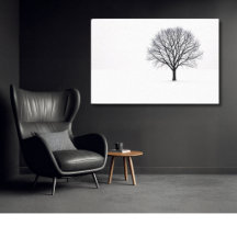 Black and White Minimalist Tree Art