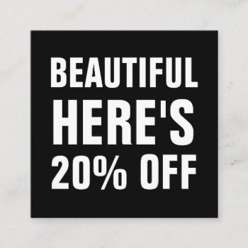 Black And White Minimalist Trendy Simple Discount Card by TheBusinesscardShop at Zazzle