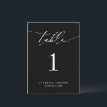 Black and White Minimalist Wedding | Event Custom<br><div class="desc">(**PLEASE NOTE: To order,  simply adjust your table number (and name/date) and add each number to your cart separately. Then check out once you are finished.) Beautiful,  elegant,  modern and minimalist,  table number card. Fully customizable with your names (or Event Name) and Date.</div>