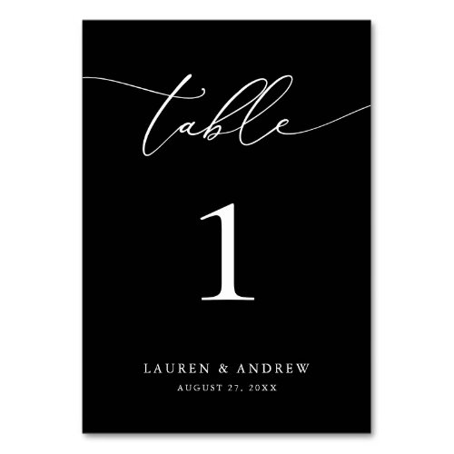 Black and White Minimalist Wedding  Event Custom Table Number