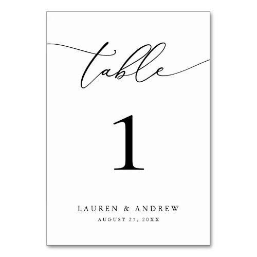 Black and White Minimalist Wedding | Event Custom Table Number
