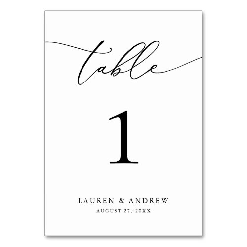 Black and White Minimalist Wedding  Event Custom  Table Number