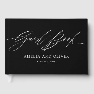 Black and White Minimalist Wedding Guest Book