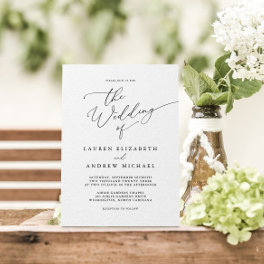 Black and White Minimalist Wedding Invitation