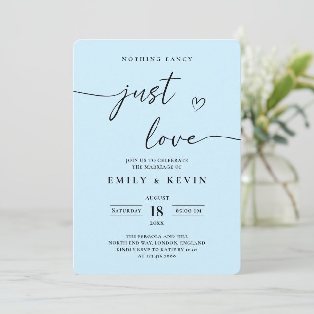 Black And White Minimalist Wedding  Invitation (Standing Front)