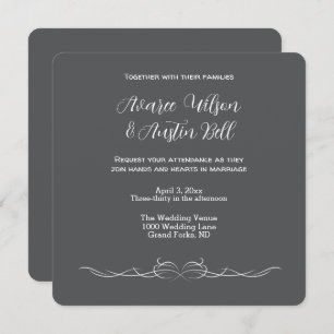 Black and White Minimalist Wedding Invitation