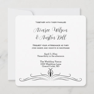 Black and White Minimalist Wedding Invitation