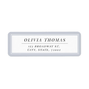 Black and white minimalist wedding return address label
