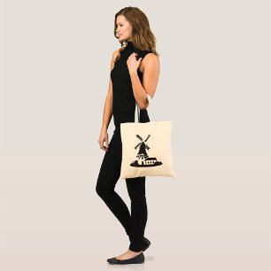 Black and White Minimalist Windmill Tote Bag