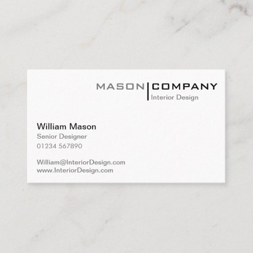 Black and White Minimalistic Business Card