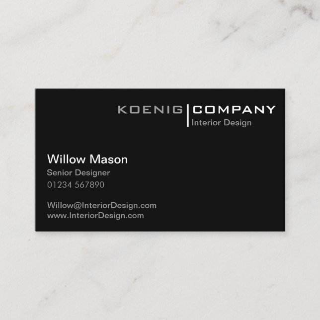 Black and White Minimalistic Business Card (Front)