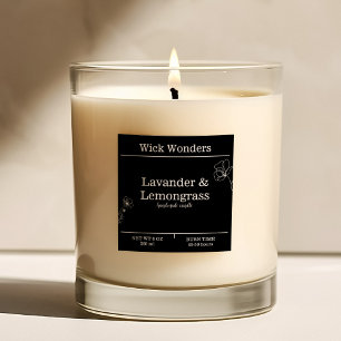 Black and White Minimalistic Candle Making Label
