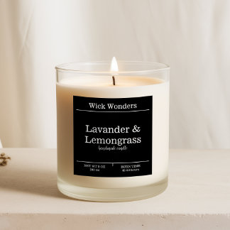 Black and White Minimalistic Candle Making Label