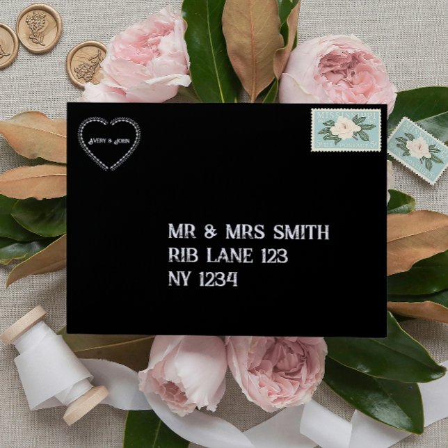 Black and White Minimalistic Gothic Wedding Envelope (Creator Uploaded)