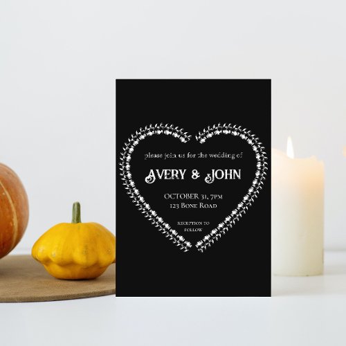 Black and White Minimalistic Gothic Wedding Invitation