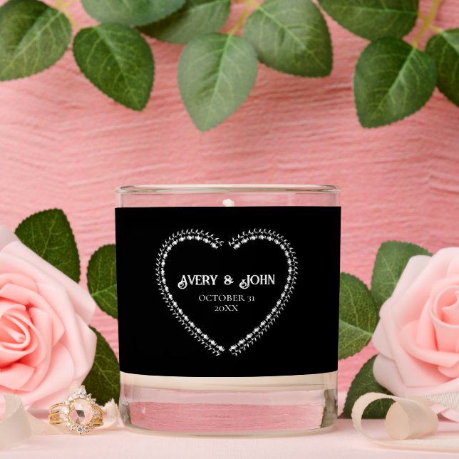 Black and White Minimalistic Gothic Wedding Scented Candle (Wedding)