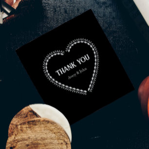 Black and White Minimalistic Gothic Wedding Thank You Card