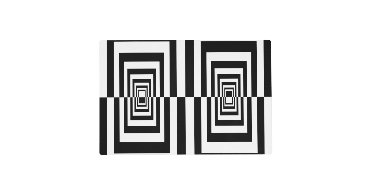 Black and White Minimalistic Modern Geometric Placemat Zazzle
