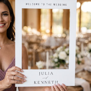 Black and White Minimalistic Wedding Selfie Frame