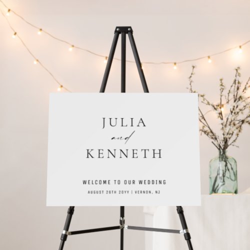 Black and White Minimalistic Wedding Welcome Sign