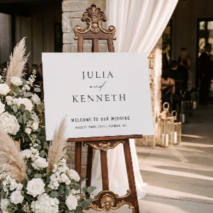 Black and White Minimalistic Wedding Welcome Sign