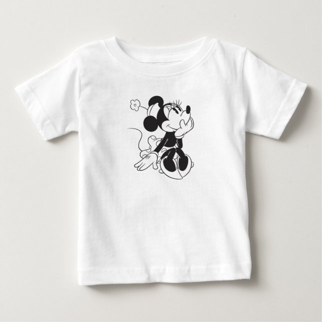 Black and White Minnie Baby T-Shirt (Front)