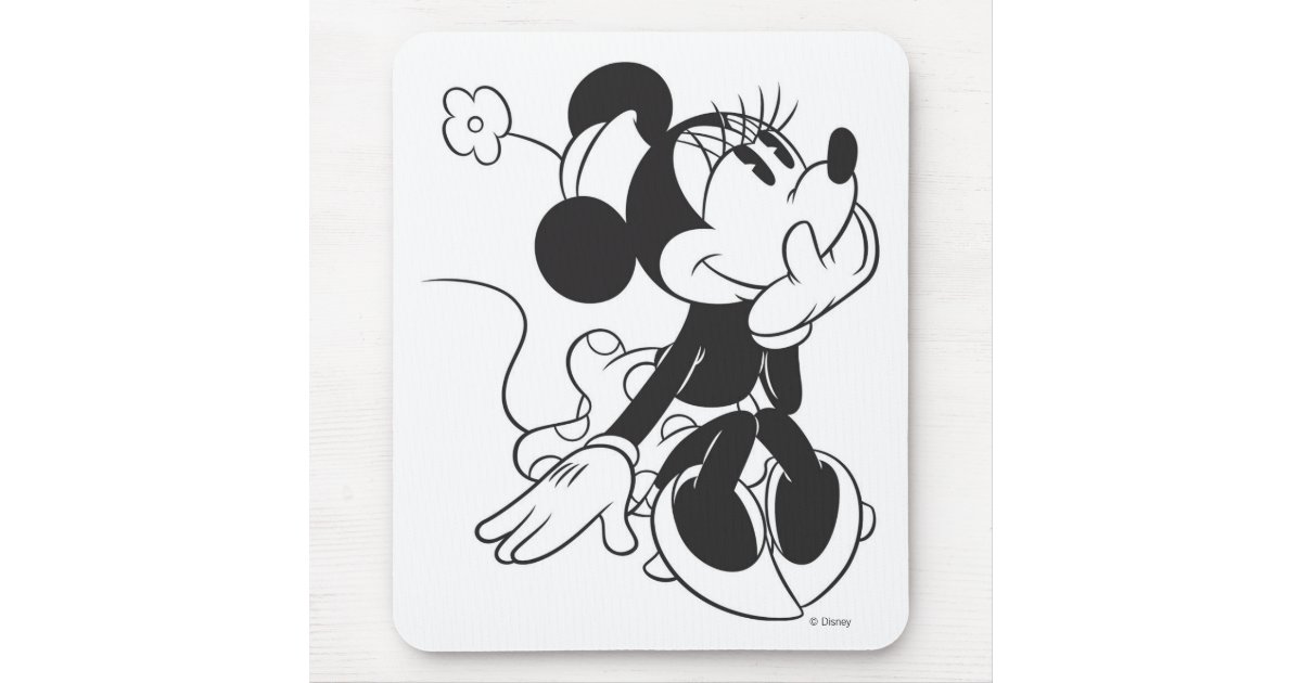 minnie mouse black and white outline