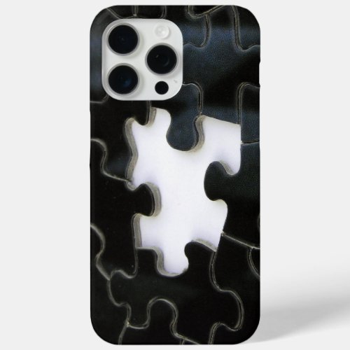 Black and White Missing Jigsaw Puzzle Piece Photo iPhone 15 Pro Max Case