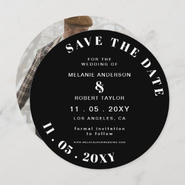 Black and White Mod Photo Save The Save The Date