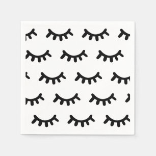 Black and white modern abstract cute eyes pattern napkins