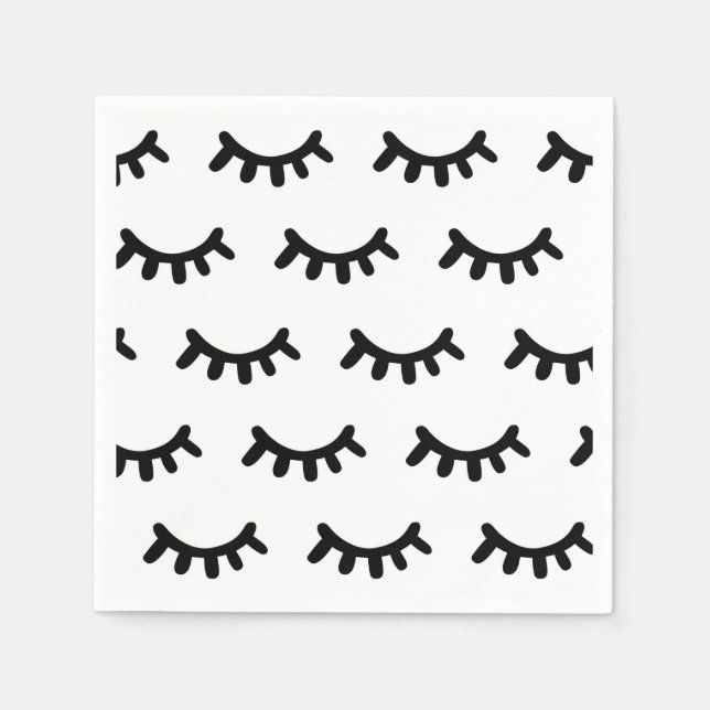 Black and white modern abstract cute eyes pattern  napkins (Front)