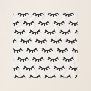 Black and white modern abstract cute eyes pattern scarf