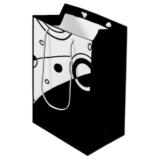 Black and White Modern Abstract Medium Gift Bag