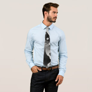 Black And White Modern Abstract Neck Tie