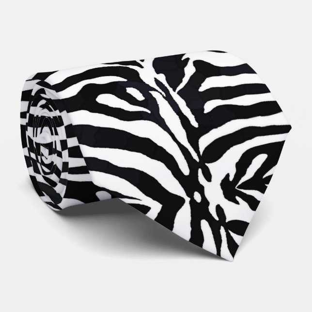 Black and White Modern Abstract  Neck Tie (Rolled)