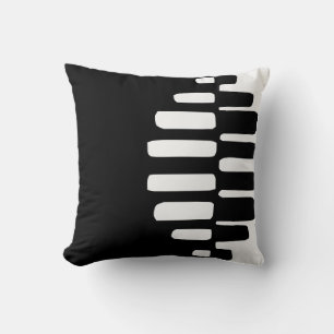 Black and White Modern Abstract Pinecone Throw Pillow