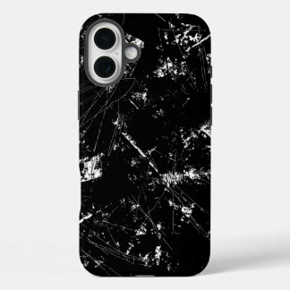 Black and White Modern Abstract Scratch Texture iPhone 16 Plus Case
