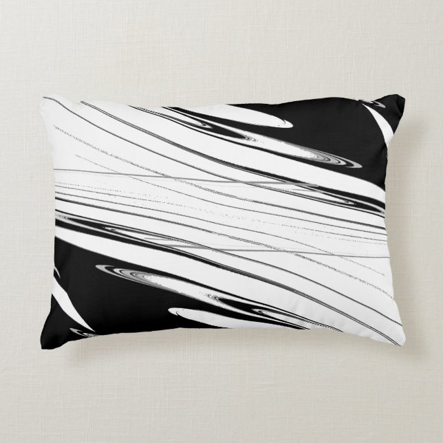 Black and White Modern Accent Pillow (Front)