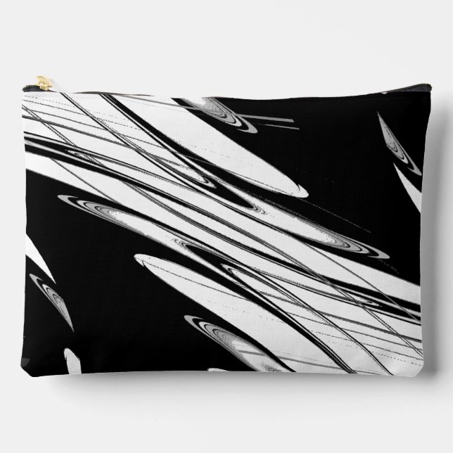Black and White Modern Accessory Pouch (Front)