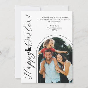 Black And White Modern Arch Photo And Easter Bunny Card