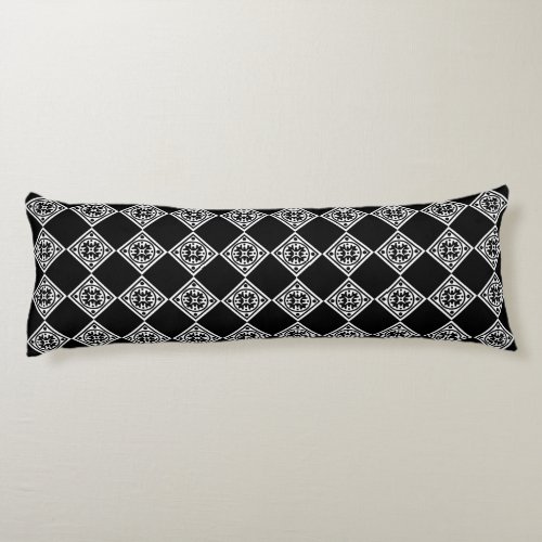 Black And White Modern Art Deco Body Pillow