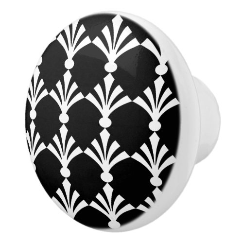 Black And White Modern Art Deco  Ceramic Knob