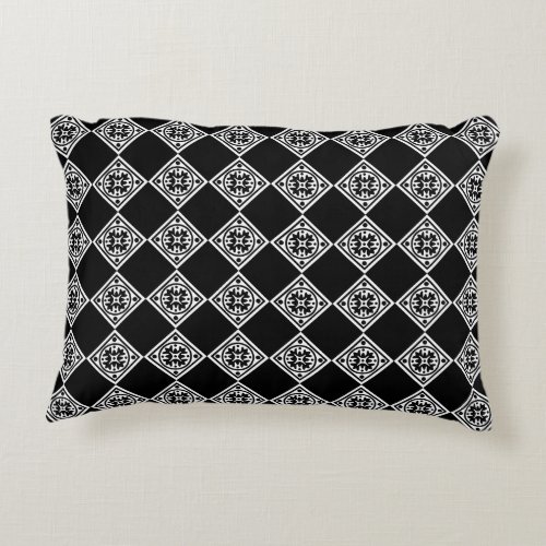 Black And White Modern Art Deco Diamonds Pillow