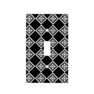 Black And White Modern Art Deco Light Switch Cover