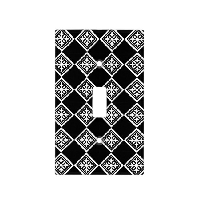 Black And White Modern Art Deco Light Switch Cover (Front)