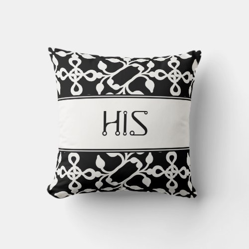 Black And White Modern Art Deco Pattern His Pillow