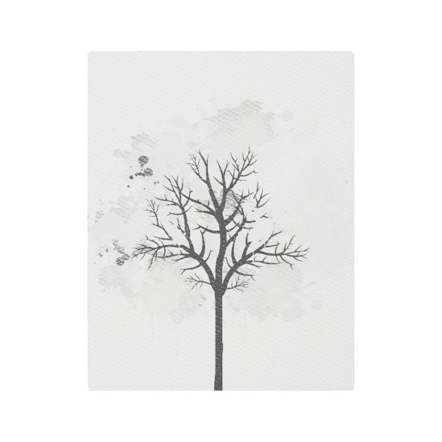 Black and white modern art tree metal art (Front)