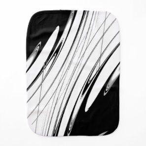 Black and White Modern Baby Burp Cloth