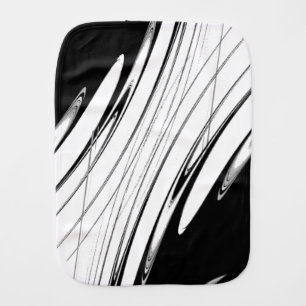 Black and White Modern Baby Burp Cloth