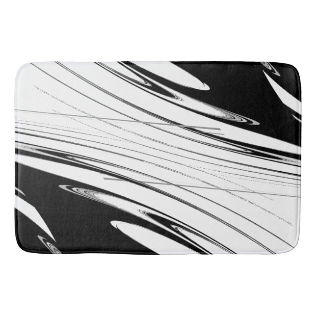 Black and White Modern Bath Mat (Front)